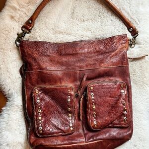 Beautifully Distressed Leather Shoulder Bag